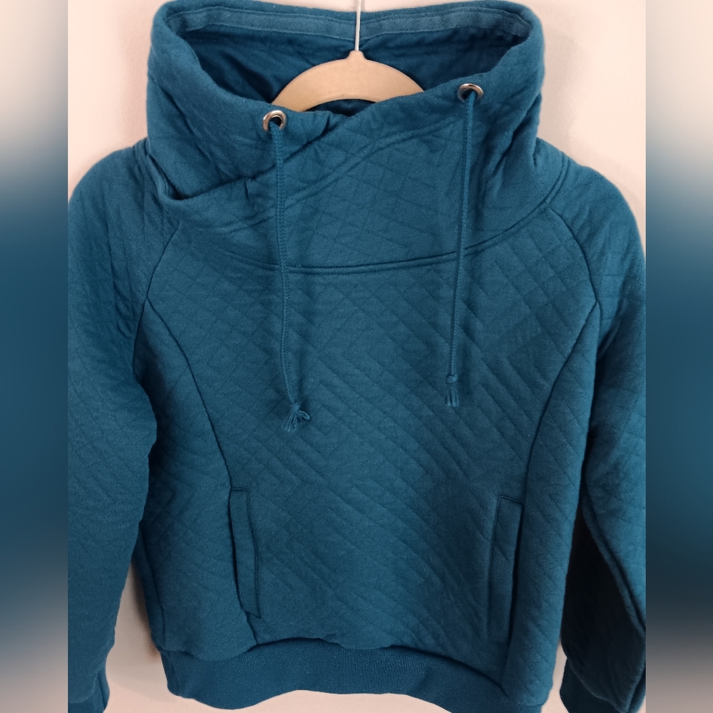 AERION Quilted Sweatshirt M         Teal Blue